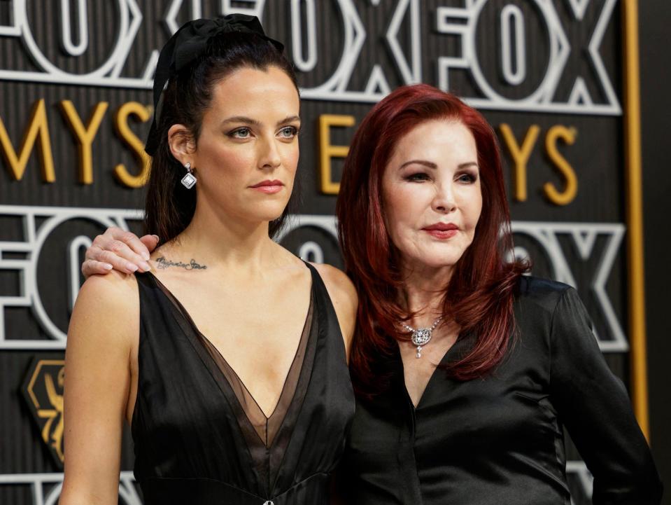 Riley Keough and Priscilla Presley at the 2024 Emmy Awards.