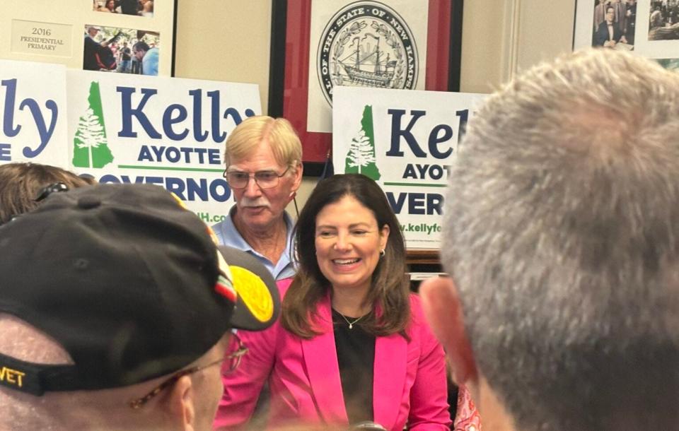 Kelly Ayotte files for nomination for governor in the Office of the Secretary of State in Concord on June 13, 2024.