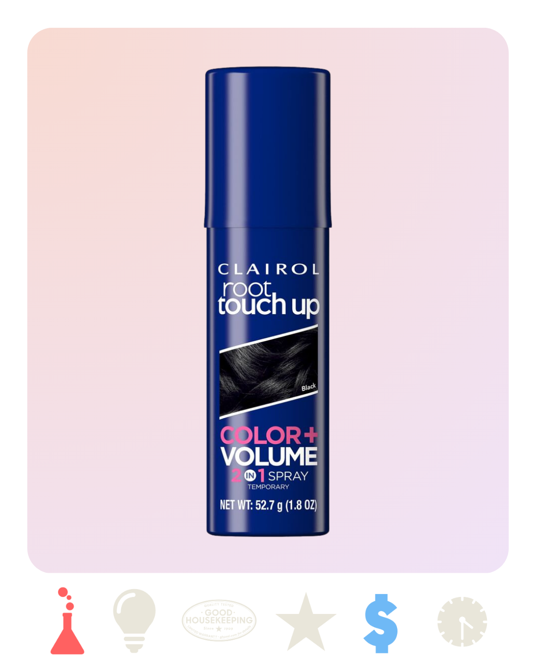 <p><a href="https://go.redirectingat.com?id=74968X1596630&url=https%3A%2F%2Fwww.walmart.com%2Fip%2FClairol-Root-Touch-Up-Color-and-Volume-2-in-1-Spray-Temporary-Root-Spray-Hair-Color-Black-75ML-Hair-Dye%2F1891977762&sref=https%3A%2F%2Fwww.goodhousekeeping.com%2Fbeauty-products%2Fa60331304%2Fbest-beauty-awards-2024%2F" rel="nofollow noopener" target="_blank" data-ylk="slk:Shop Now;elm:context_link;itc:0;sec:content-canvas" class="link rapid-noclick-resp">Shop Now</a></p><p>Root Touch Up Color + Volume 2 In 1 Spray</p><p>walmart.com</p><p>$7.98</p>