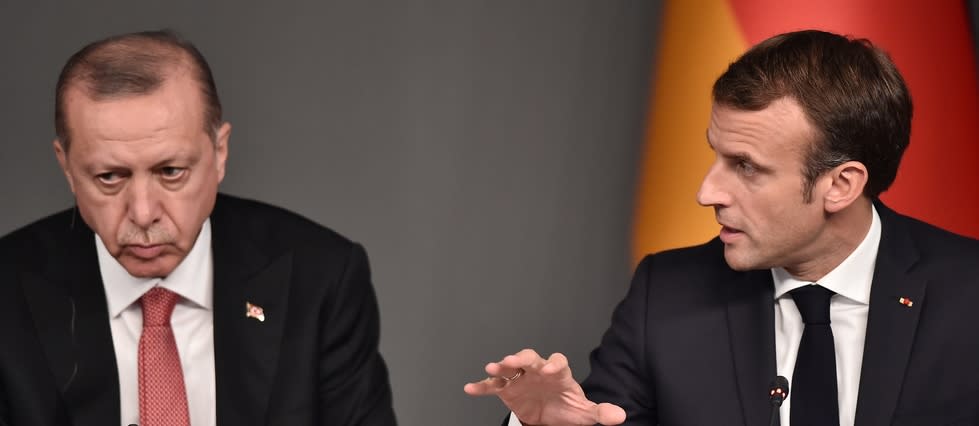 Emmanuel Macron et Recep Tayyip Erdogan en octobre 2018.
