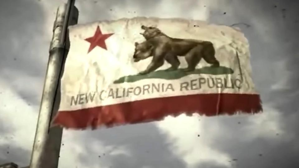 The two-headed bear flag of Fallout's New California Republic
