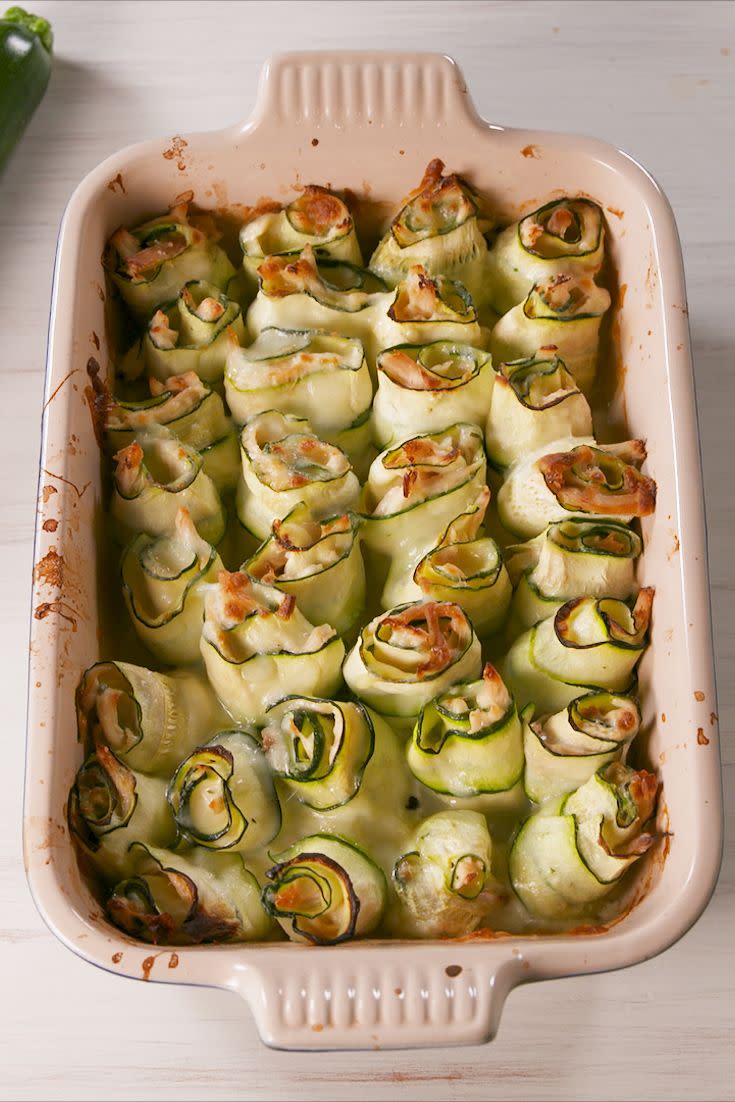 Chicken Alfredo Zucchini Roll-Ups