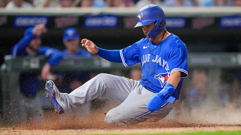 The Blue Jays' new brand of baseball will work just fine for Whit Merrifield. (Brad Rempel-USA TODAY Sports)