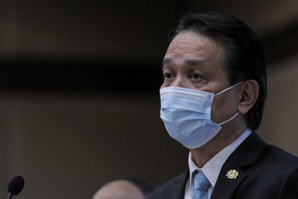 Health director-general Tan Sri Dr Noor Hisham Abdullah speaks during a press conference in Putrajaya December 2, 2020. — Picture by Shafwan Zaidon