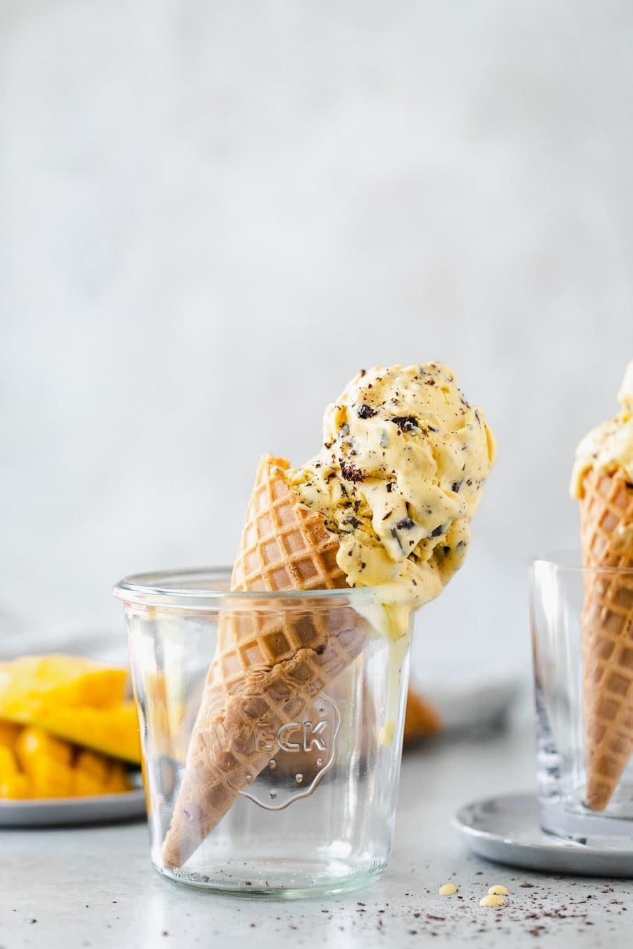 mango dark chocolate chunk ice cream