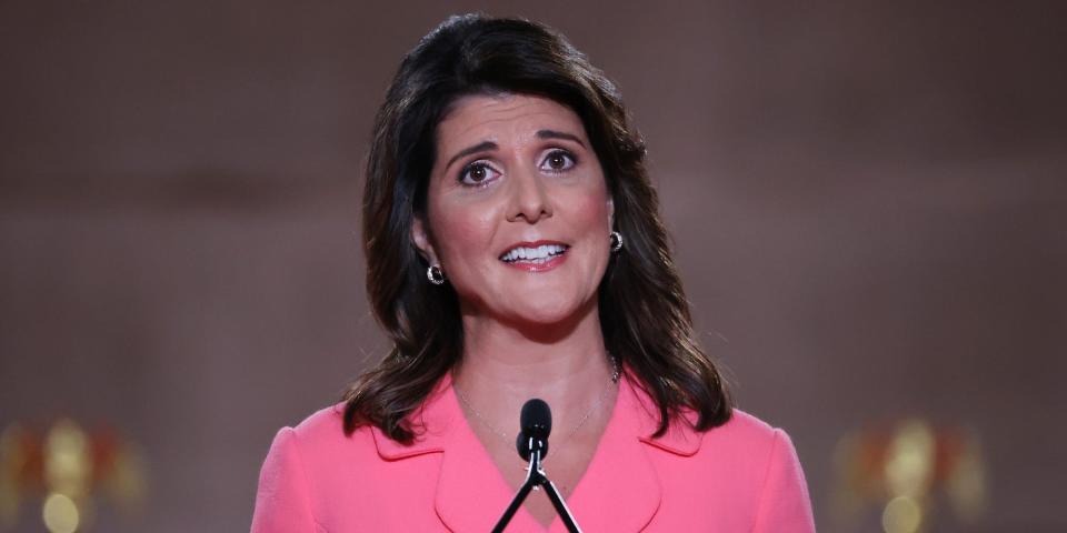 Former UN Ambassador Nikki Haley speaks at the Republican National Convention on August 24, 2020.