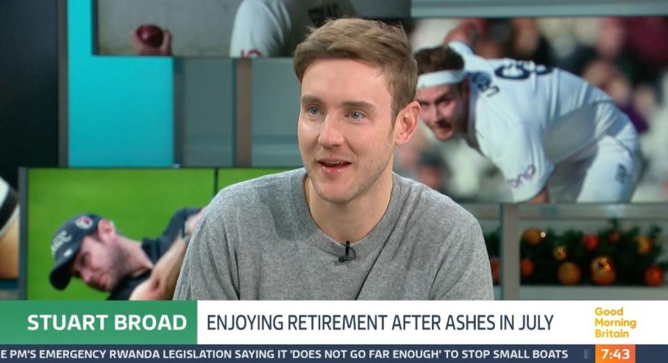 Stuart Broad also discussed his retirement from cricket on Good Morning Britain (ITV)