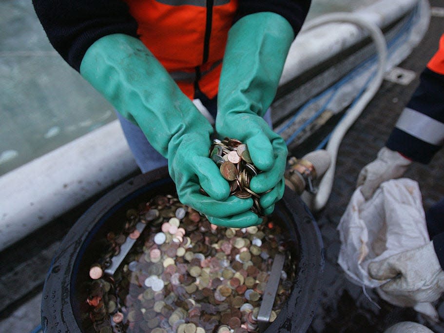 Trevi Fountain coins