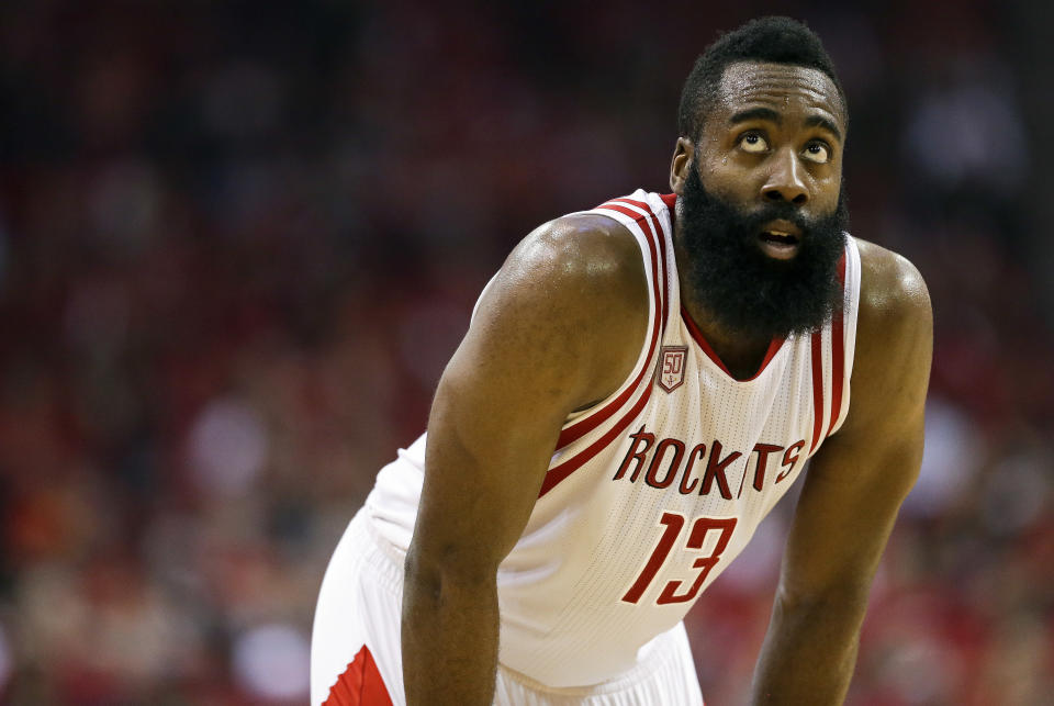 James Harden is a big fan of showboating and casual dunking (AP)