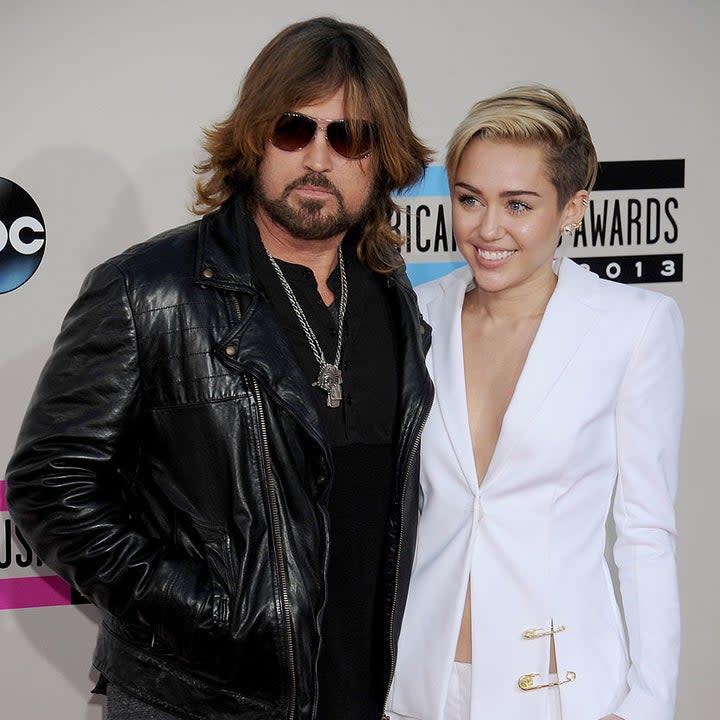 closeup of billy ray and miley