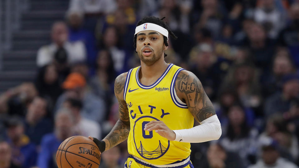 D'Angelo Russell。(AP Photo/Jeff Chiu)