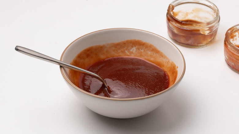 bowl with tomato barbecue sauce