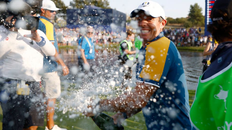 McIlroy celebrates Ryder Cup triumph in Rome. - Guglielmo Mangiapane/Reuters