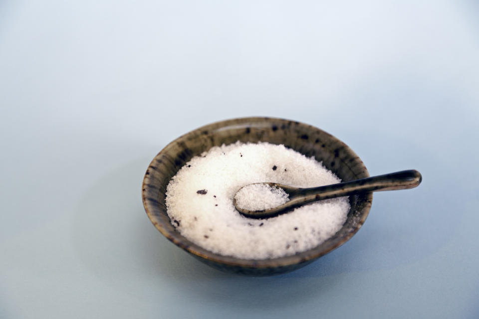 A small bowl of truffle salt.