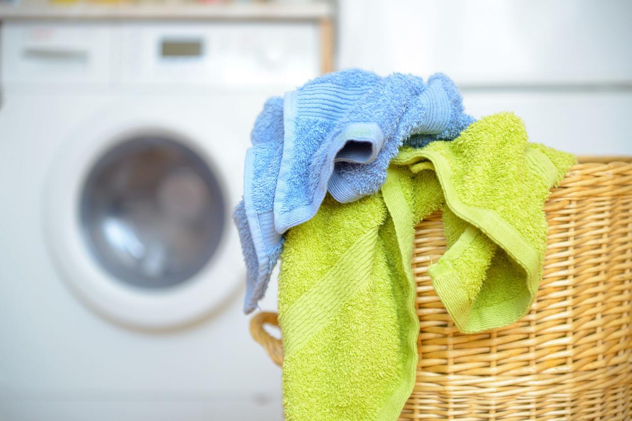 Towels in a laundry basket