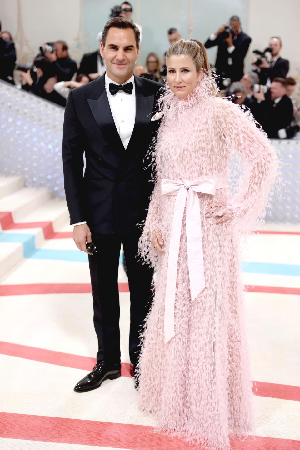 Roger Federer and Mirka Federer attend the 2023 Met Gala.