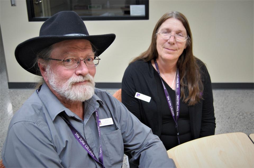 Jeff Self and Donna Ware, the cocurators of the Sherman Dugan Museum of Geology at San Juan College in Farmington, say the fossilized oviraptor eggs and nest that have become the latest addition to the museum's collection are a significant addition to the institution.