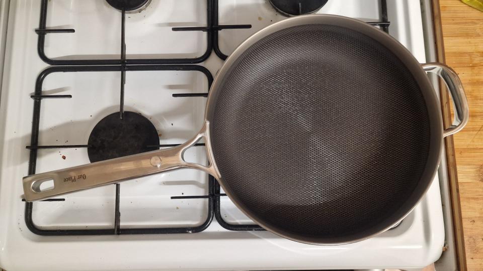 Always Pan Pro from overhead showing the pressed interior pattern