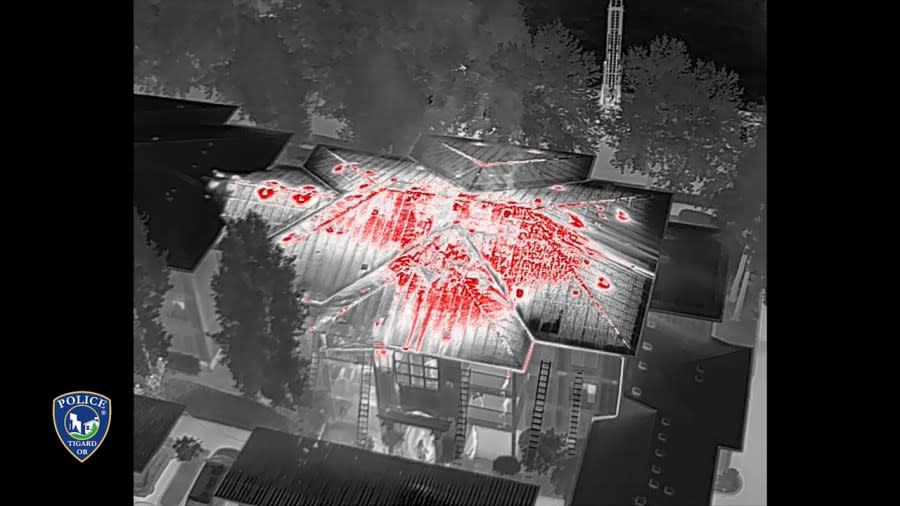 Drones are helping first responders fight fires in Oregon. June 13, 2024 (courtesy Tigard Police Department).