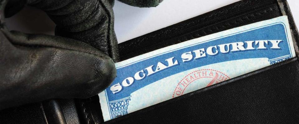 Social Security theft concept of identity theft