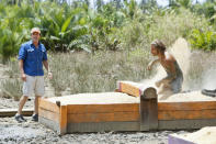 "Zipping Over the Cuckoo's Nest" - Jeff Probst watches as Malcolm Freberg competes in the Reward Challenge during the tenth episode of "Survivor: Caramoan - Fans vs. Favorites."