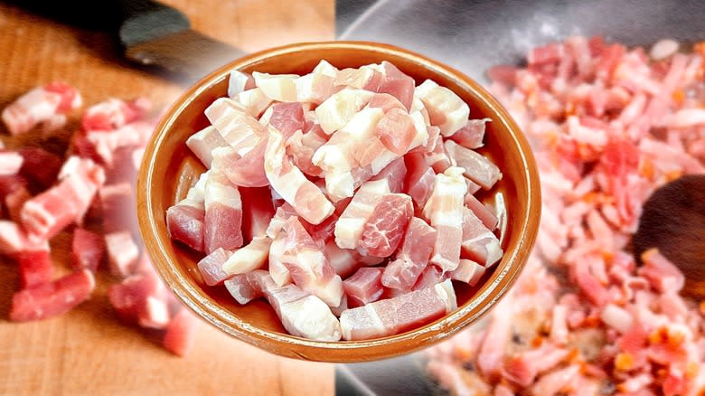 lardons in bowl