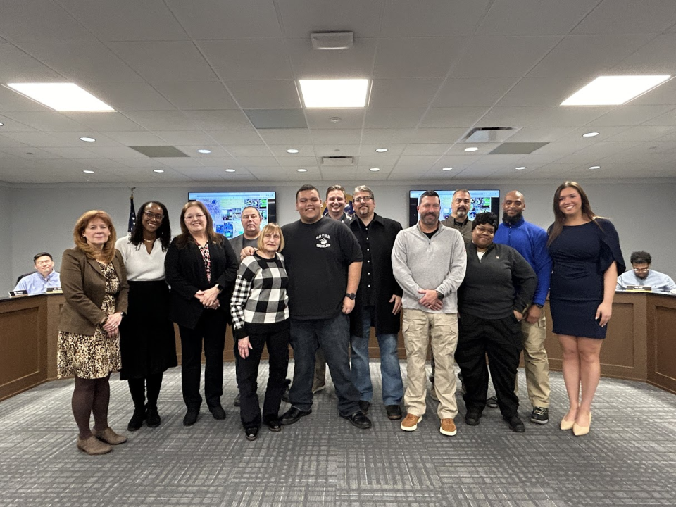 Victor Poupart suffered sudden cardiac arrest at school in December but thanks to the skills and quick actions of staff members at North Brunswick Township High School, Victor's life was saved. His family came to the Board of Education meeting last week to thank those who saved his life.