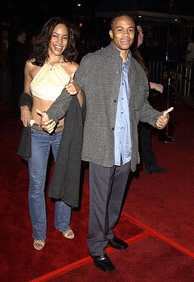 Eugene Byrd and gal at the LA premiere of Universal's 8 Mile