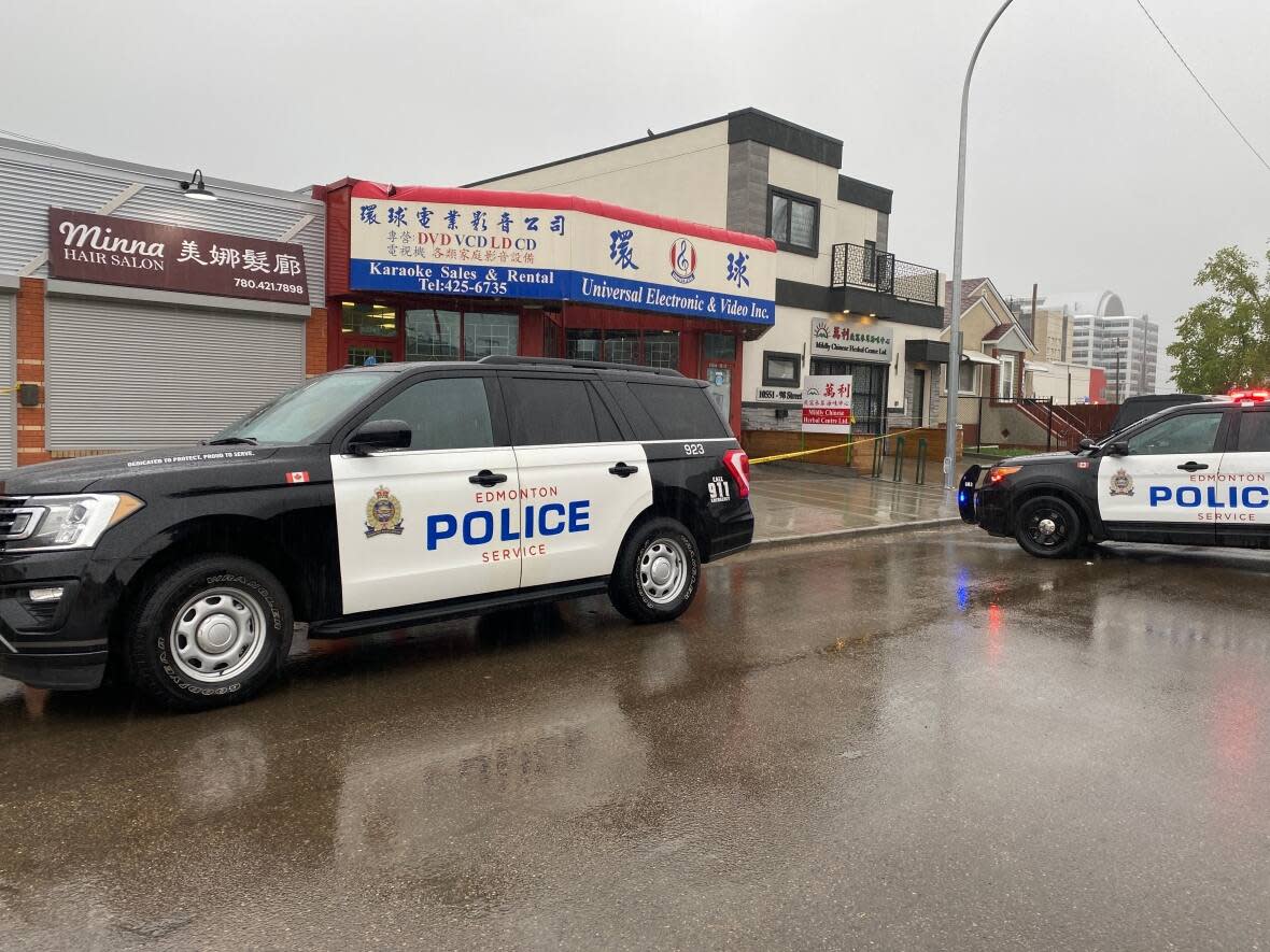 Edmonton police have charged 36-year-old Justin Bone in the deaths of two men, ages 64 and 61, in Chinatown. (Gabriela Panza-Beltrandi/CBC - image credit)