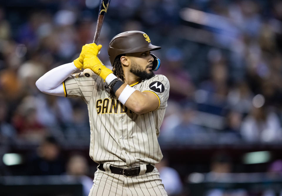 聖地牙哥教士急需Fernando Tatis Jr.為打線點火。（Mark J. Rebilas-USA TODAY Sports）