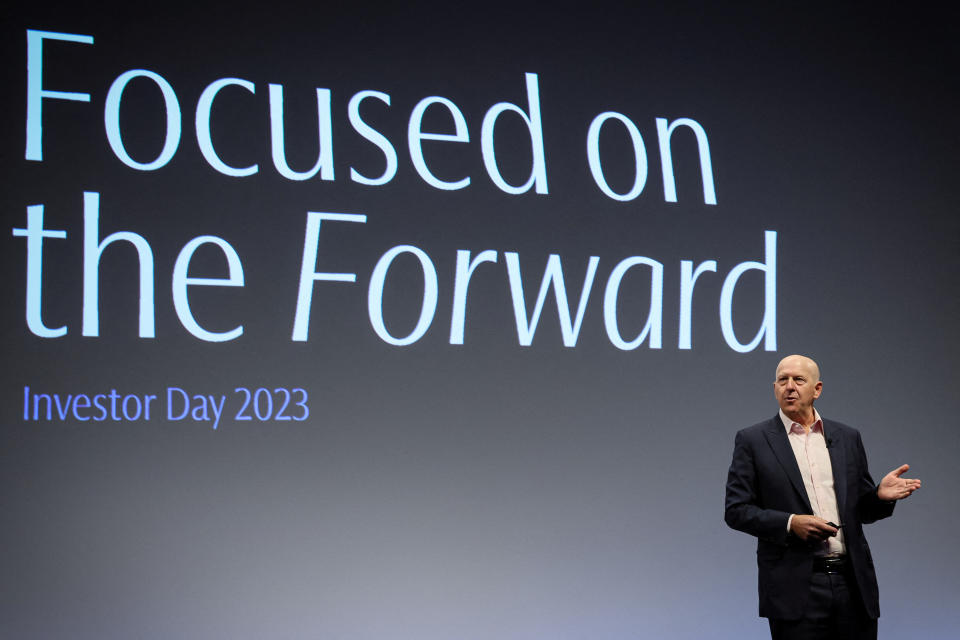 Goldman Sachs CEO David Solomon speaks during the Goldman Sachs Investor Day at Goldman Sachs Headquarters in New York City, U.S., February 28, 2023. REUTERS/Brendan McDermid