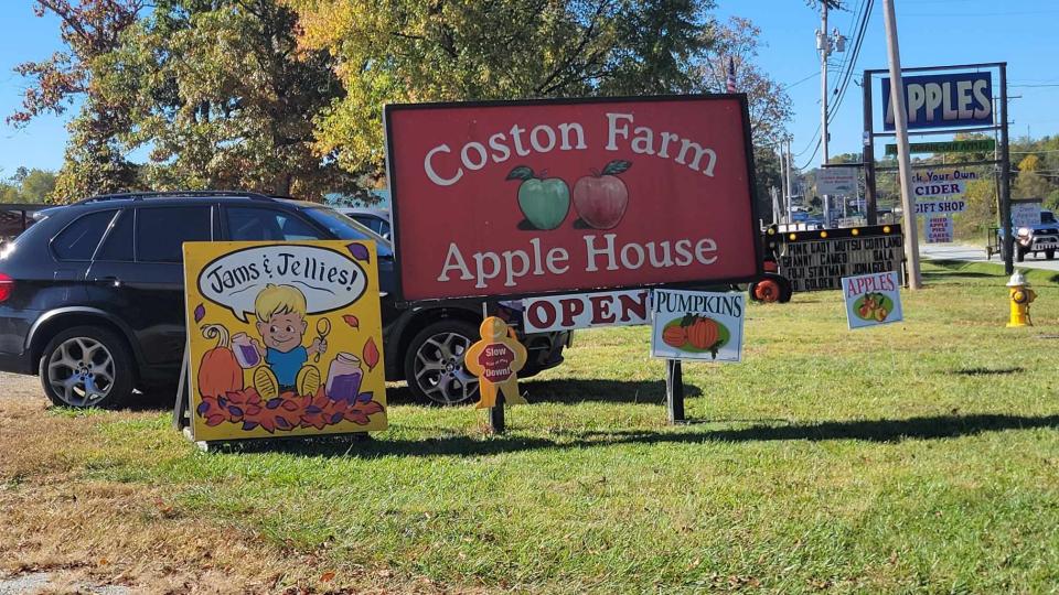 Located at 3748 Chimney Rock Road, Coston Farm and Apple House offers a wide variety of apples and now pumpkins.