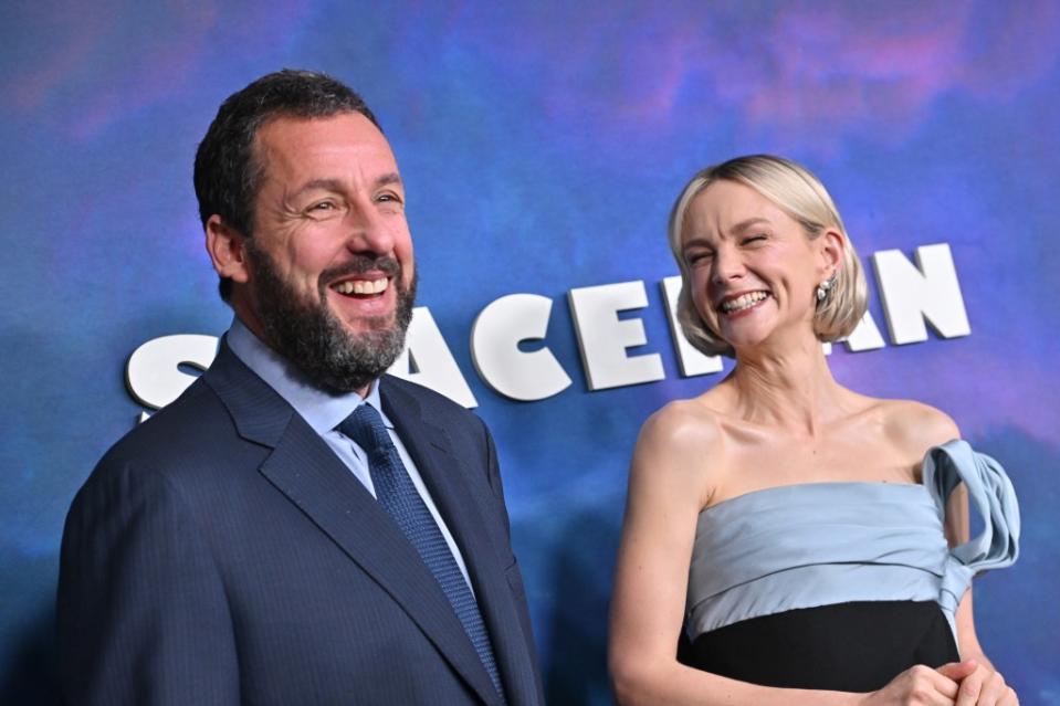 Adam Sandler and Carey Mulligan attend the premiere of “Spaceman” on Feb. 26 in LA. Getty Images for Netflix