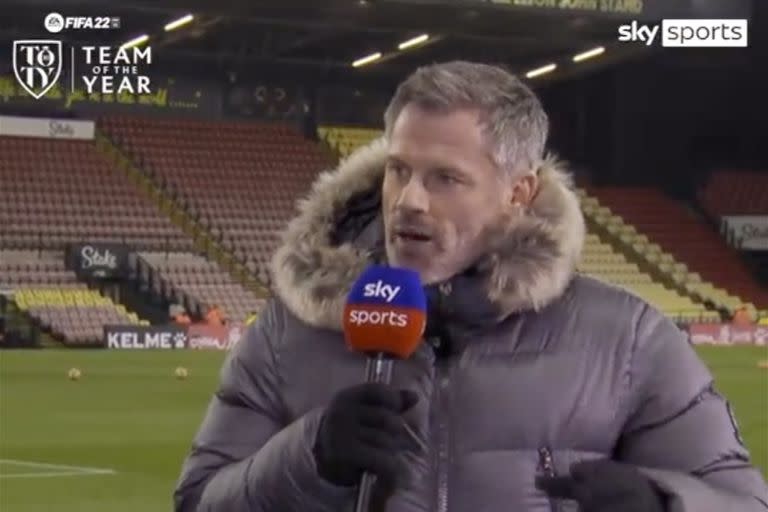 Jamie Carragher, el ex futbolista inglés que ahora comenta en la TV y relató que Messi lo tildó de "burro"