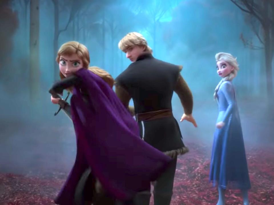 Frozen 2 teaser Anna with sword in cut scene Disney