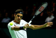 Tennis - ATP 500 - Rotterdam Open - Quarterfinal - Ahoy, Rotterdam, Netherlands - February 16, 2018 Roger Federer of Switzerland in action against Robin Haase of the Netherlands. REUTERS/Michael Kooren