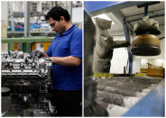 <b>Assembly Line Worker</b> <br> <br> A worker, left, assembling a motor in a Mercedes Benz factory in 2008 in Berlin, and a robot, right, painting a brake drum at Webb Wheel Products, in 2013, in Cullman, Ala.. Thanks to robots, Webb Wheel hasn't added a factory worker in over three years, though it's making 300,000 more drums annually, a 25 percent increase. <br><br> BLS Job Outlook, 2010-20: 5% <br><br> Employment Change, 2010-20: 88,000