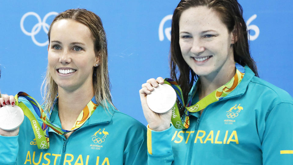 Emma McKeon and Cate Campbell, pictured here at the 2016 Olympics.