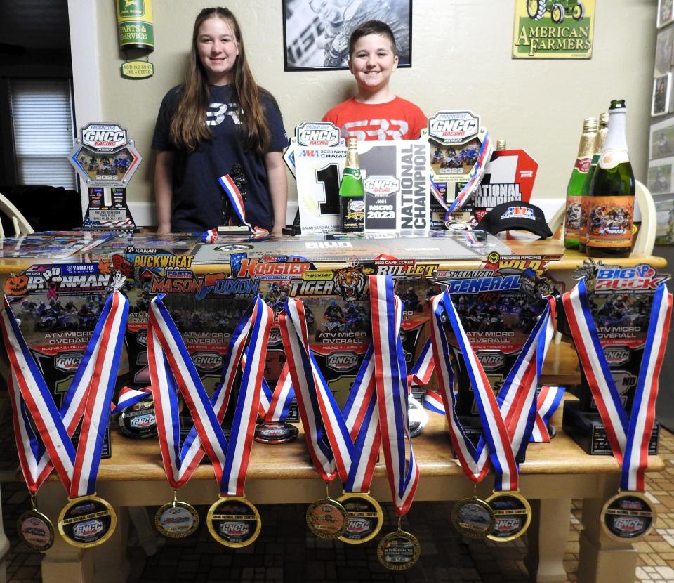 Raelynn and Bryson Dickerson are involved with the Grand National Cross Country ATV racing series, stretching from Indiana to Florida. For the 2023 season Bryson placed first in the MXC1 division and third in youth with Raelynn scoring third in the youth girls junior division.
