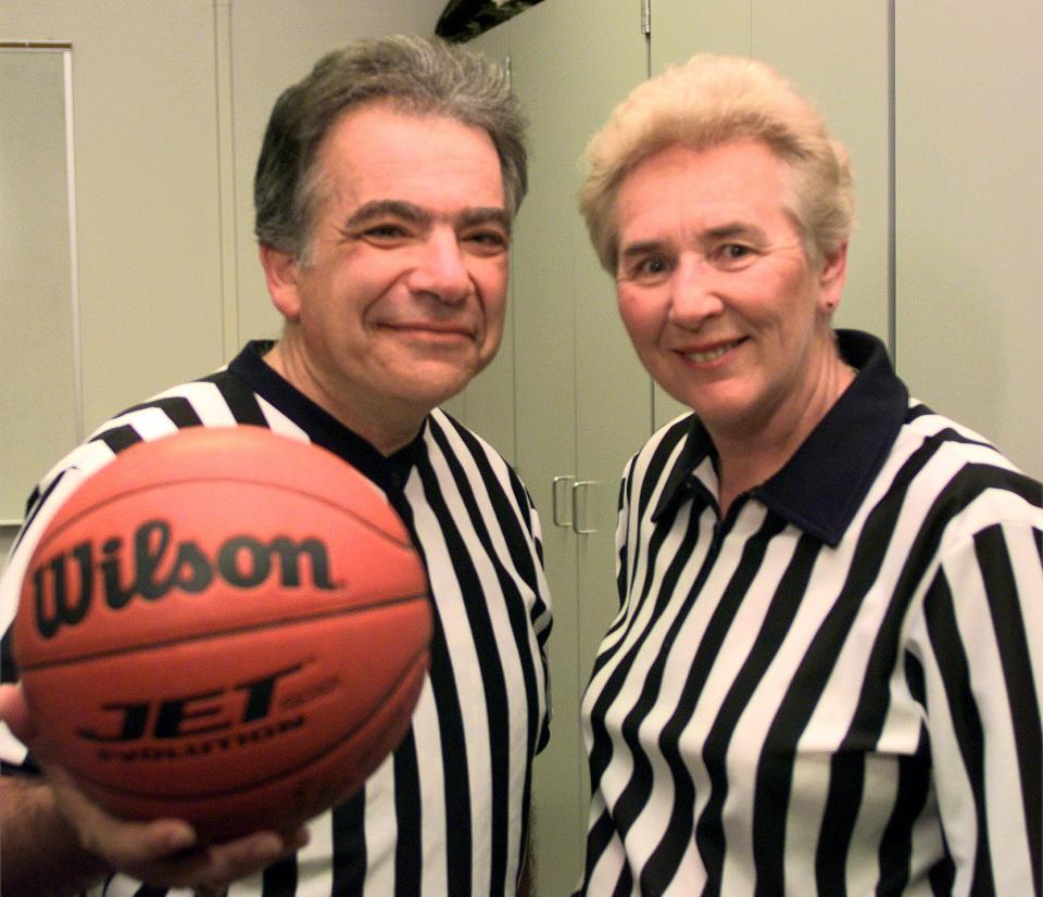 Mark and Nan Tulchinsky are shown in this file photo from 1999. Mark was a longtime principal in the South Bend Community School Corp. until in death in 2008. Nan was the school corp's first female athletic director and long the official home score keeper for Notre Dame basketball.