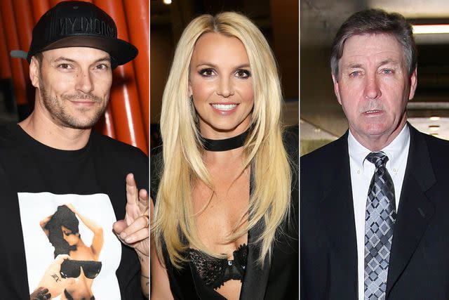 Jun Sato/GC Images; Isaac Brekken/Getty Images; VALERIE MACON/Getty Images Kevin Federline, Britney Spears and Jamie Spears