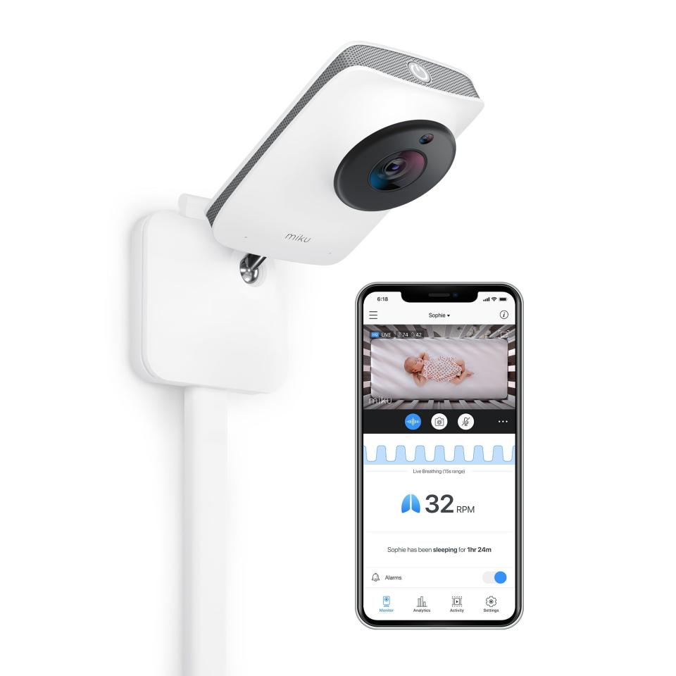 Miku Pro Smart Baby Monitor with Wall Mount Kit