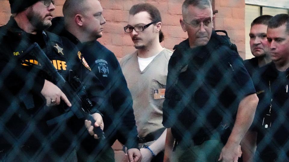 Edward "Jake" Wagner arrives at the Pike County Courthouse in Waverly, Ohio, to testify in the fall 2022 trial of his brother, George Wagner IV.