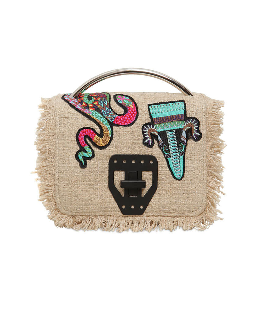 <p>MSGM Embroidered Patches Shoulder Bag, $783, <a href="http://www.luisaviaroma.com/index.aspx?" rel="nofollow noopener" target="_blank" data-ylk="slk:luisviaroma.com;elm:context_link;itc:0;sec:content-canvas" class="link ">luisviaroma.com</a></p>