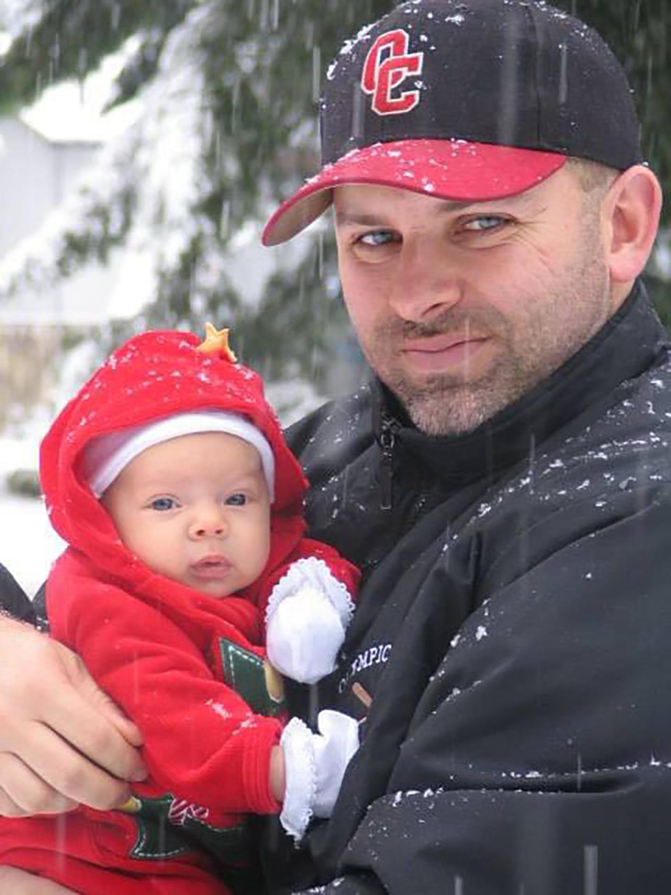 Clay Blackwood and daughter Reyna in 2007, when Blackwood was coaching both the Olympic College softball team and volleyball team. He would eventually leave OC to go on to coaching positions at Evergreen State College, Bremerton High School and North Kitsap High School.