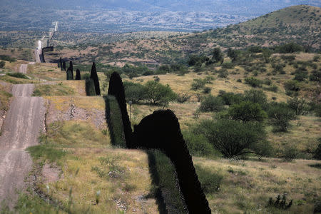 The U.S. border wall with Mexico is seen from the United States in Nogales, Arizona September 12, 2018. REUTERS/Adrees Latif