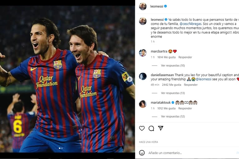 El sentido mensaje de Messi a su amigo Cesc Fàbregas