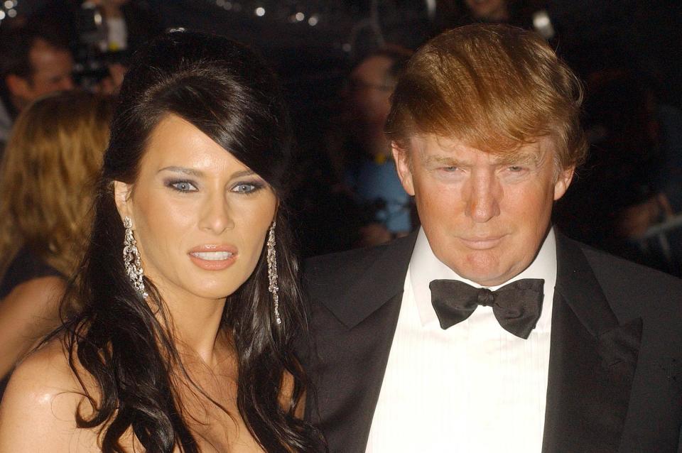 American property tycoon Donald Trump and Melania Knauss arrives for the Costume Institute Gala celebrating Dangerous Liasons: Fashion & Furniture in the 18th Century at the Metropolitan Museum of Art in New York City.