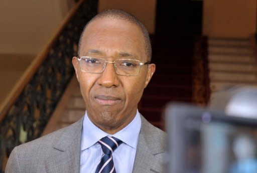 Senegalese ex-banker and business executive Abdoul Mbaye speaks to the press after he was appointed as the new prime minister in Dakar. "Abdoul Mbaye is named prime minister," said a presidential decree read by the secretary general of the new Senegalese government, whose lineup was expected to be announced later today