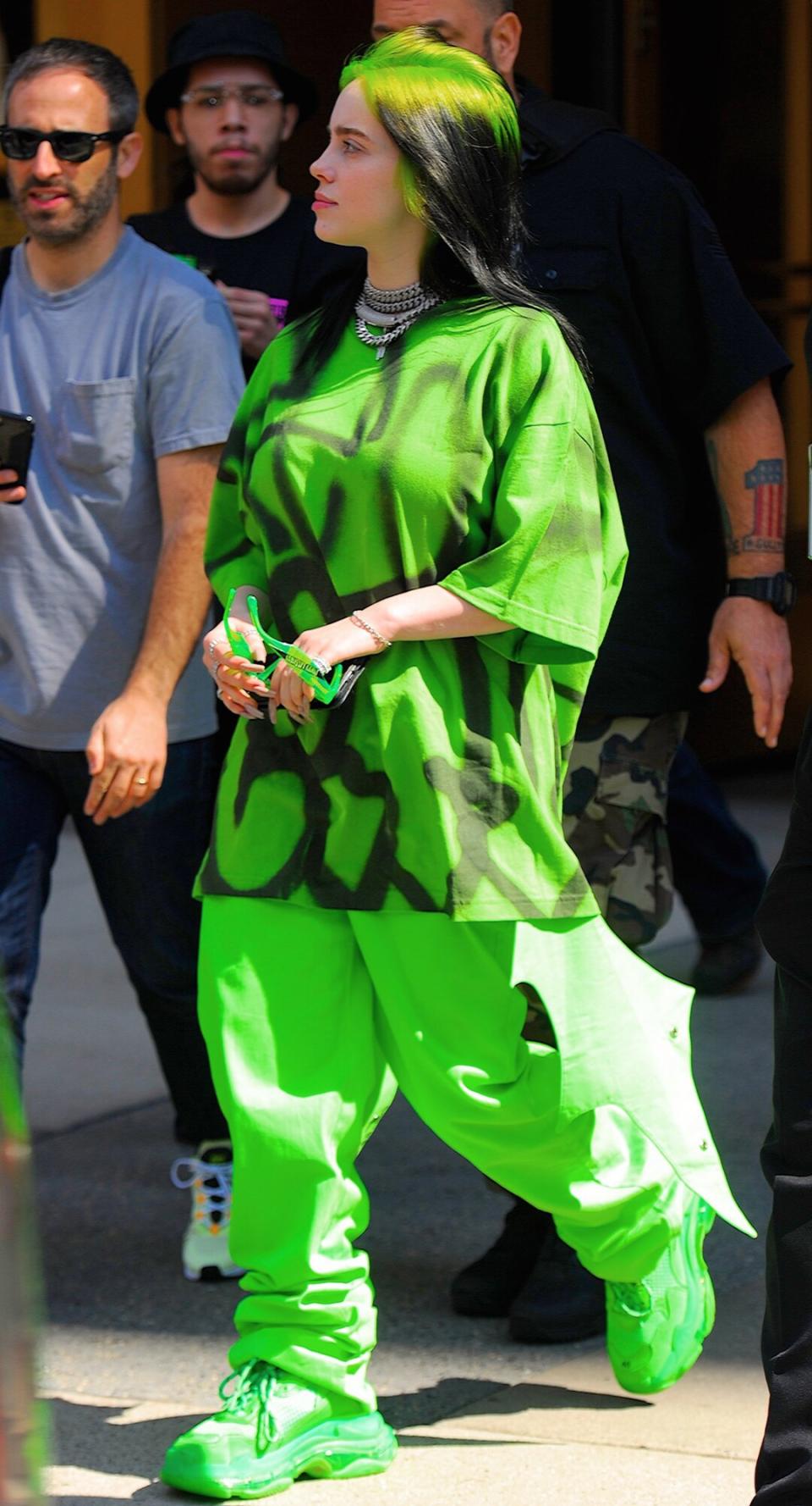 Billie Eilish seen out and about in Manhattan on September 25, 2019 in New York City